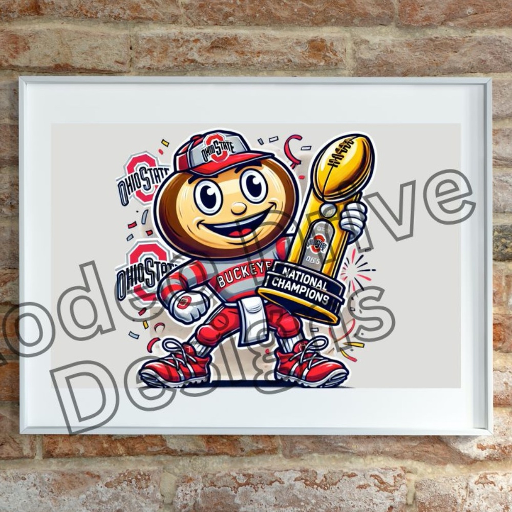 OHIO STATE NCAA NATIONAL CHAMPIONS POSTER 17"x11" Art Print Buckeyes Foo…